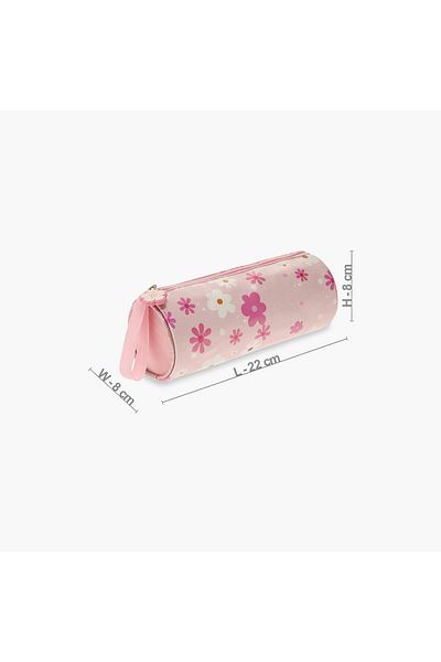 Juniors Floral Print Pencil Pouch with Zip Closure