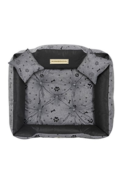 shumee Pat pentru câini KINGDOG 75x65 cm, personalizat, impermeabil, cu oase, negru