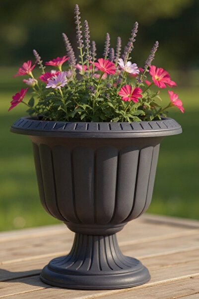 Bliss Dekoratif Ayaklı Nergiz Saksı Plastik Çiçek Bahçe Ve Salon Saksısı