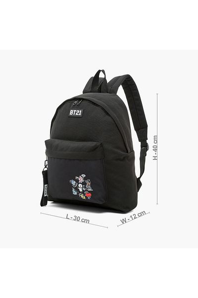 BT21 Print Backpack with Adjustable Straps and Zip Closure - 16 inches