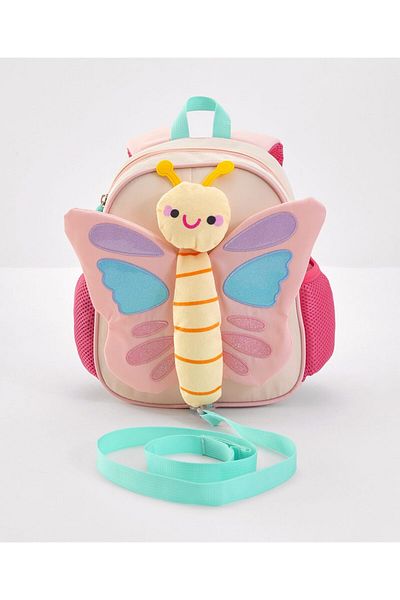 Bonfino Bonfino Butterfly Applique Backpack, Adjustable Shoulder Strap, Pink - 11 Inches