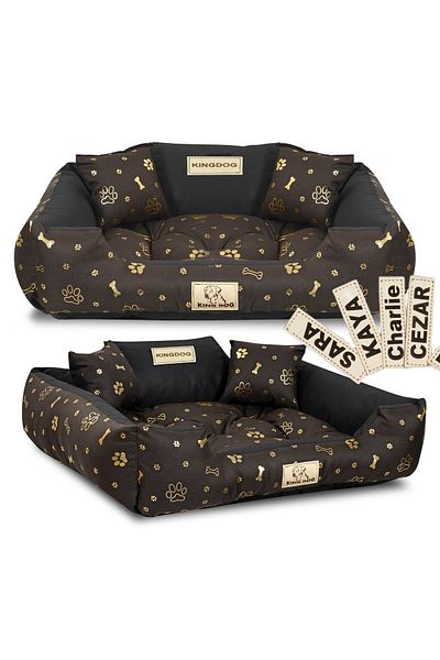 shumee Pat pentru câini KINGDOG 115x95 cm personalizat impermeabil cu oase aurii