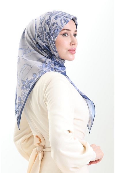sefamerve Μαλακό κασκόλ Ethnic Pattern 90200-04 Navy Blue
