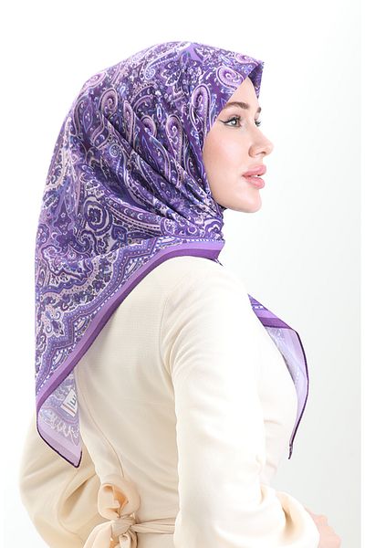 sefamerve Ethnic Pattern Μαλακό Φουλάρι 90201-08 Μωβ