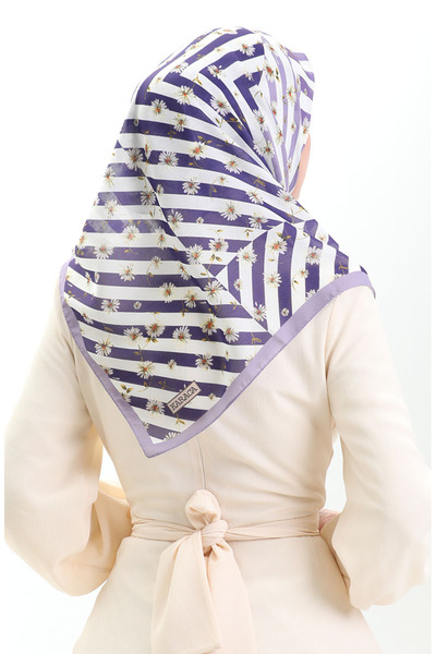 sefamerve Μαλακό κασκόλ Karaca 81057-08 Λιλά Λευκό