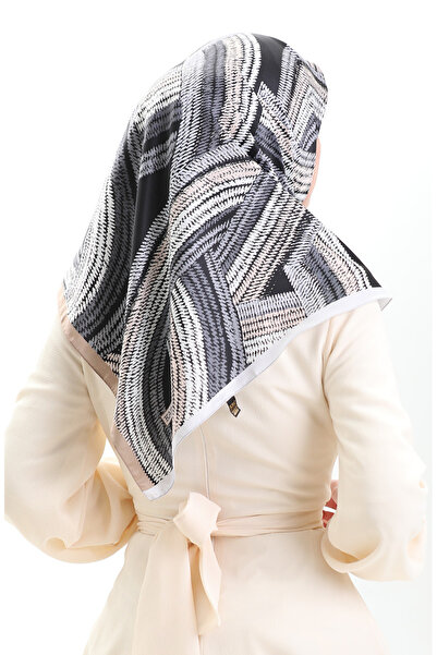 sefamerve Karaca Rayon Eşarp 81055-05 Siyah Beyaz
