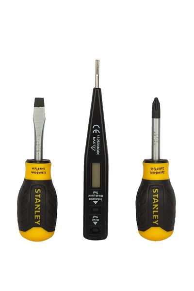Stanley 6-Piece Combination Screwdriver Set with Bonus Tester Black and Yellow