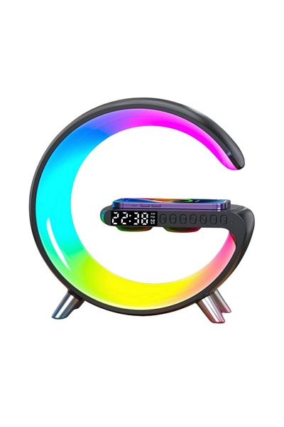 Z Zeleno Încărcător wireless, lampă LED RGB inteligentă, încărcare rapidă 15W, negru