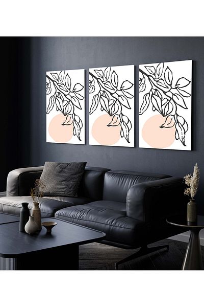 Hagen Pictură de perete Cadru Aspect Picturi de bucătărie Pictură modernă Pictură boemă Pictură de calitate premium Pictură din 3 piese