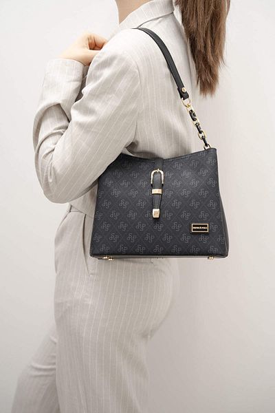 Silver Polo WOMEN'S BAG/SKIN LEATHERSilver Polo BLACK Shoulder Bag
