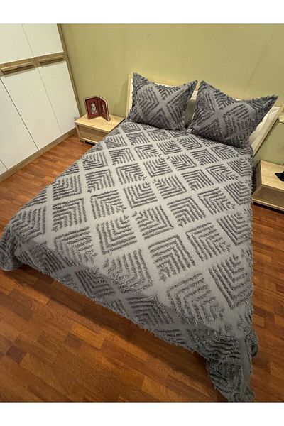 BlueMaison Boutique Chenille Oversized Bedspread Ezo Anthracite