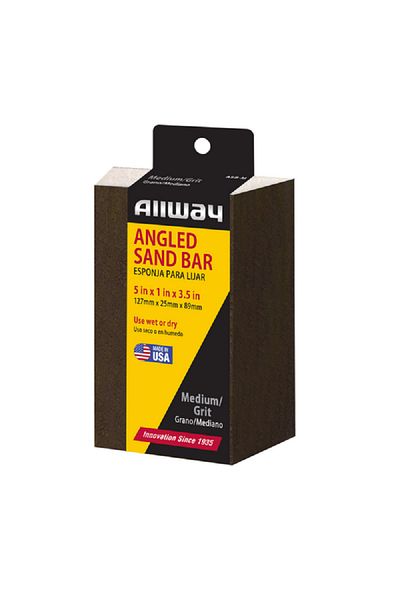 ALLWAY Tools Fine Angled Edge Wet Or Dry Medium Grit Sandbar Brown 5 x 3.5inch
