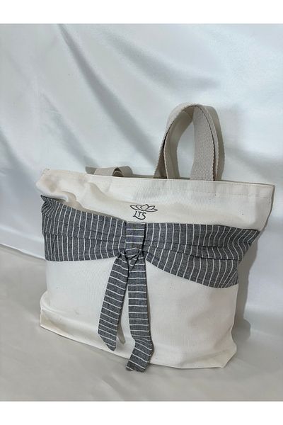 LTS bag Linen Shoulder Bag (with Bow)