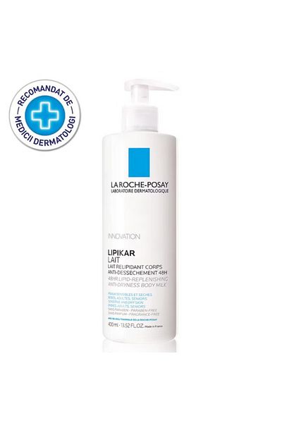 La Roche Posay Lapte de corp Lipikar, fara parfum, pentru bebelusi, copii, adulti, 400ml