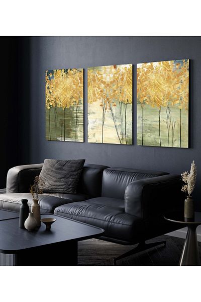 Hagen Tablou de perete Tablouri de bucătărie cu aspect de cadru Tablou din 3 piese Tablou modern Tablou boem Calitate premium