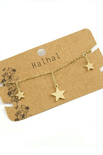 Silahlı Tower Star Luxury Steel Anklet