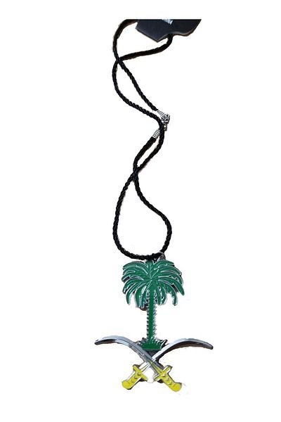 Generic Car Mirror Hanging Two Swords And Palm Saudi National Sign