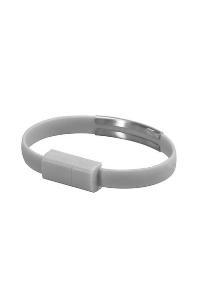 OEM USB 2.0 - microUSB charging and data cable, 20 cm, bracelet type, gray