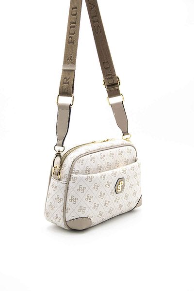 Silver Polo CROSS BAG/LOGO PRINTEDSilver Polo BEIGE Cross Bag