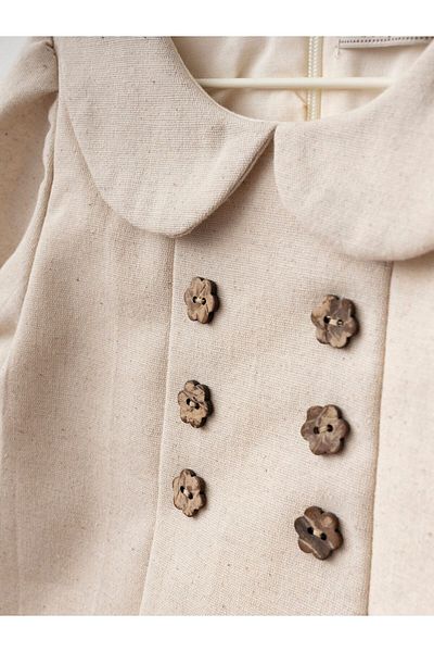 Cherrys Bebek Baby Girl Button Detailed Long Sleeve Dress