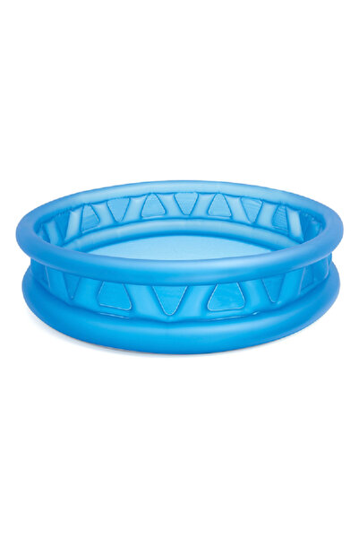 Intex PVC Inflatable Round Soft Side Kiddie Pool for 3 Years & Above Blue