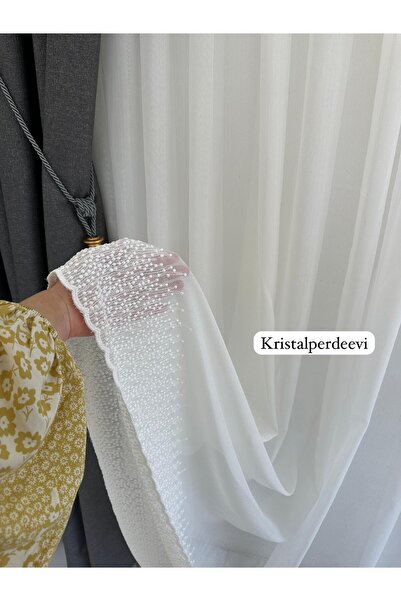 Beautiful KALIN BAMBU KUMAŞ ALT ETEĞİ DESENLİ AĞIR GRAMAJLI 1/3 SIK PİLELİ KIRIŞMAZ ÜTÜ İSTEMEZ SIK DOKUMA TÜL