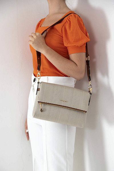Silver Polo WOMEN'S BAG/PLAIDSilver Polo BEIGE Shoulder Bag