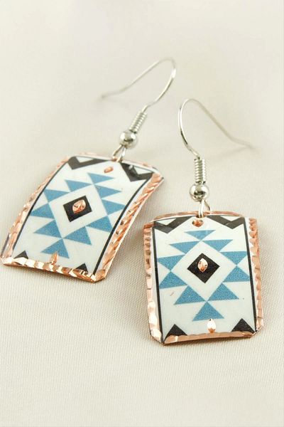 FTAKRY Rectangle Copper Earrings