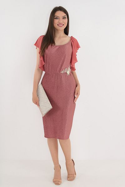 Vanessa Line RO Elegant pink crepe silk dress