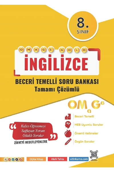 Omage Yayınları 2026 Omage 8. Sınıf Gold Ingilizce Beceri Temelli Soru Bankas...