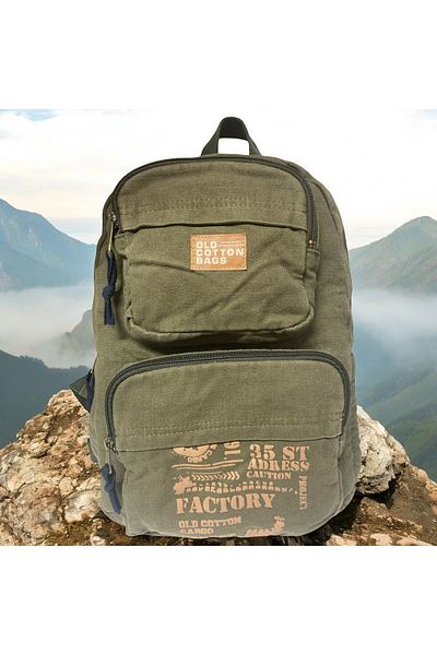 Old Cotton Quality Single Compartment Vintage Design Daily Backpack Travel School Travel Bag Jannie Bag 27 cm X 40 cm