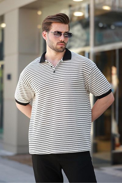 Madmext Black Polo Neck Knitwear Men's T-Shirt E7139