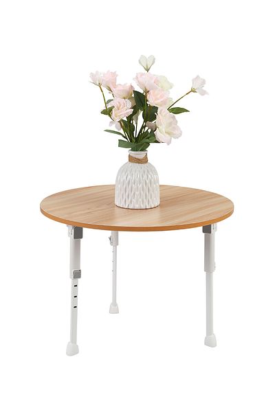 Lawazim Round Foldable Table 50CM – Adjustable Height 27–36CM Small Portable Space-Saving Desk