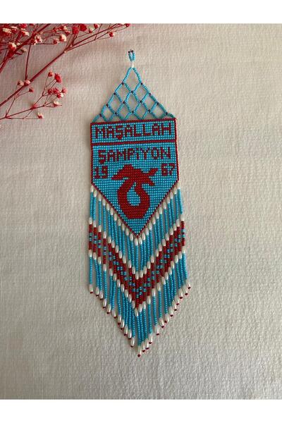 Handmade KUM BONCUK EL İŞİ MAVİ BORDO ARABA AKSESUARI