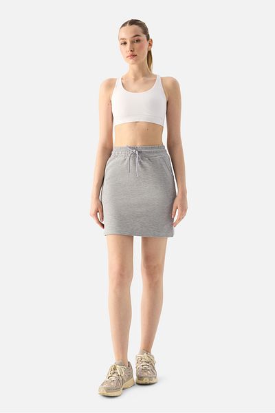 Superstacy Lara Street Style Gray Melange Skirt