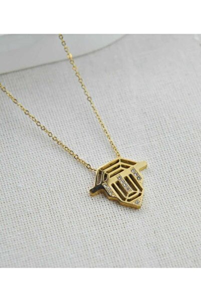 Kaan Accessoire قلادة من الفولاذ سوريينو بتفاصيل سلسلة صغيرة من الزركون