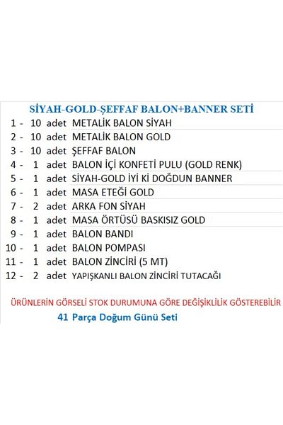 ZENVİVA Gold, Black Theme Birthday Set