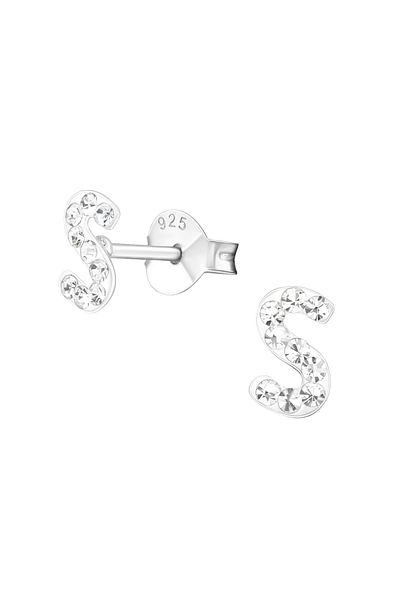 Sophia Collection Cercei copii argint 925 model initiala S