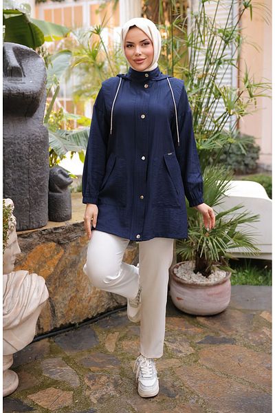 sefamerve Καπάκι με κουμπί 71242-02 Navy Blue