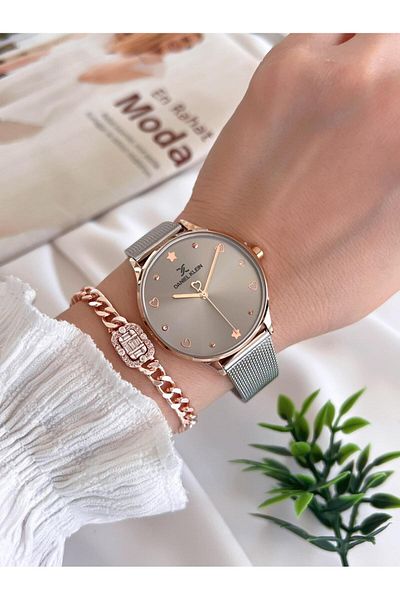 Daniel Klein Steel Cord 3 Atm Water Resistant Special Design Women Wrist Watch+Bracelet Vs.Blkt.0448