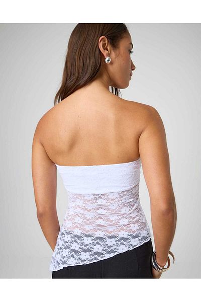 GARDIROZA Asymmetrical Lace Blouse, Asymmetrical Laced Blouse, Asymmetrical Bustier