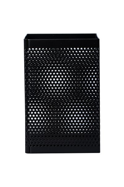 Deli E908 Pen Holder 73×73×115mm Mesh Steel Ideal for Office Desktop – Black