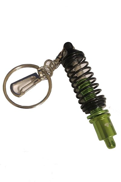 Mega Oto Market Auto Car Key Chain Shock Absorber Coilover Adjustable Green Black Spring Metal