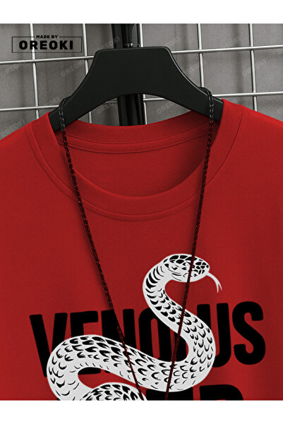 EFFRENATU Stand Back Printed Cotton Men's Red T-Shirt-Black Shorts Set