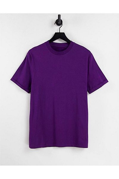 yg ydn giyim Men's Slim Fit Purple T-Shirt