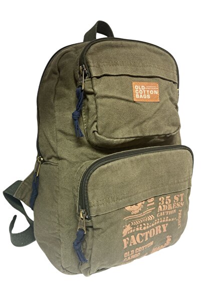 Old Cotton Kaliteli Tek Bölmeli Vintage Disayn Günlük Sırt Gezi Okul Seyahat Çantası Jannie Bag 27 cm x 40 cm