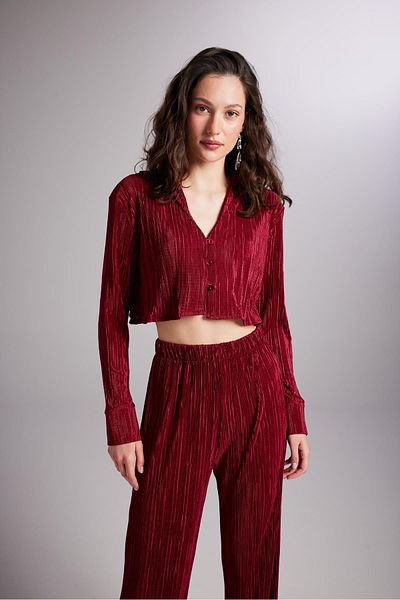 Markano Comfy Crop Shirt Claret Red