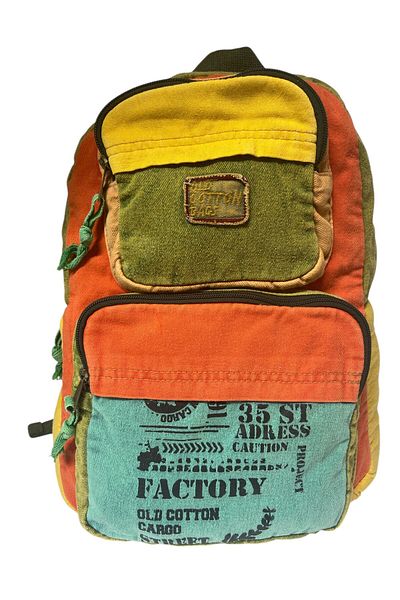Old Cotton Quality Single Compartment Vintage Design Daily Backpack Travel School Travel Bag Jannie Bag 27 cm X 40 cm