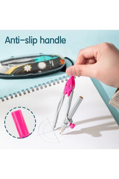 Deli EH606 Compass with Pencil 2pcs Set Red/Blue/Green – ideal for school geometry and design