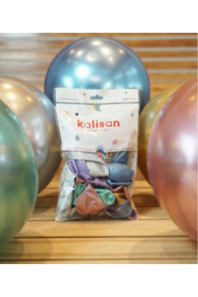 Çemrek Süs Parti Kalisan Chrome Balloon Mixed Color 50 Pack 12 Inch